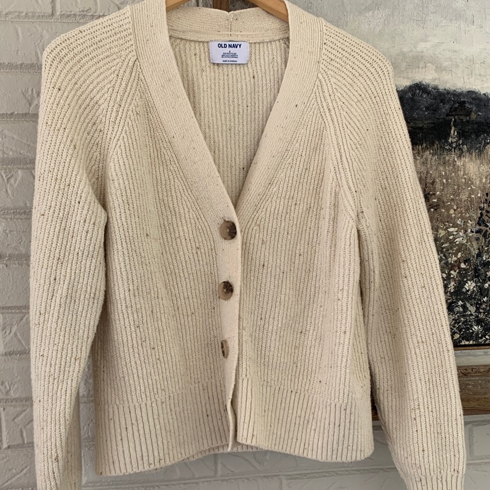 Old Navy Women's Beige Cardigan Sweater